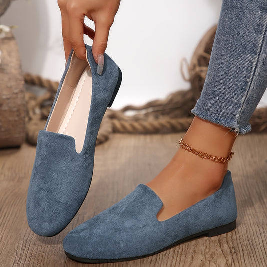 1 Pair Elegant Women'S Loafers - Comfort Slip-On Flats with Fabric Upper, Faux Lining, and Durable Plastic Sole for All Seasons