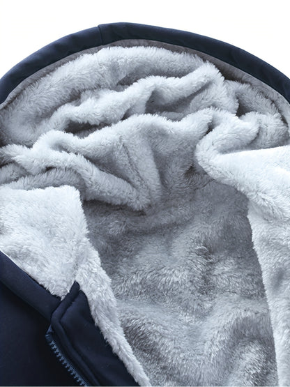 Տղամարդու «SHAN YES» այբուբենի նախշերով, խիտ աստառով, գլխարկով սվիտերի և վազքի համար նախատեսված տաք մարզական հագուստ, աշնանային և ձմեռային։