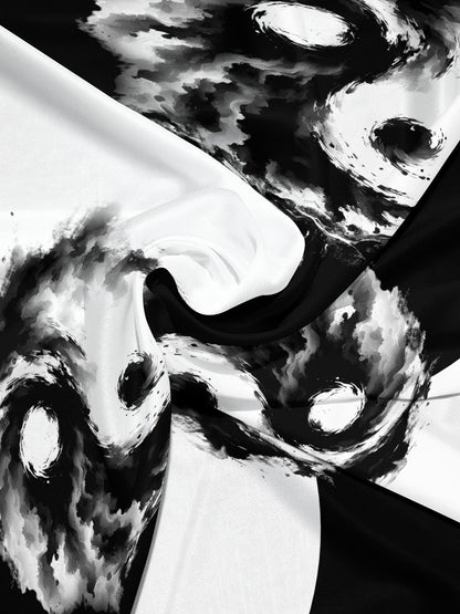 Տղամարդու Յին Յանգ 3D տպագրությամբ մարզաշապիկ՝ առօրյա, կլոր վզնոցով պոլիեսթերային մարզաշապիկ, թեթևակի ձգվող տրիկոտաժե գործվածք, սովորական չափս, 100% պոլիեսթերային մանրաթել, 100 գ/մ²