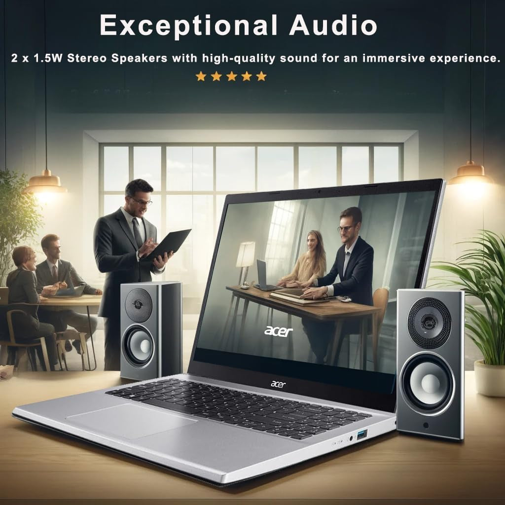 Acer Aspire Premium Laptop | AMD Ryzen 7 5700U (Beats I7-1250U) CPU | 32GB RAM | 1TB SSD | 15.6" FHD Display | Fast Wi-Fi 6 | Sleek Design | Ethernet Port | AI Noise Removal | Windows 11 | WOWPC