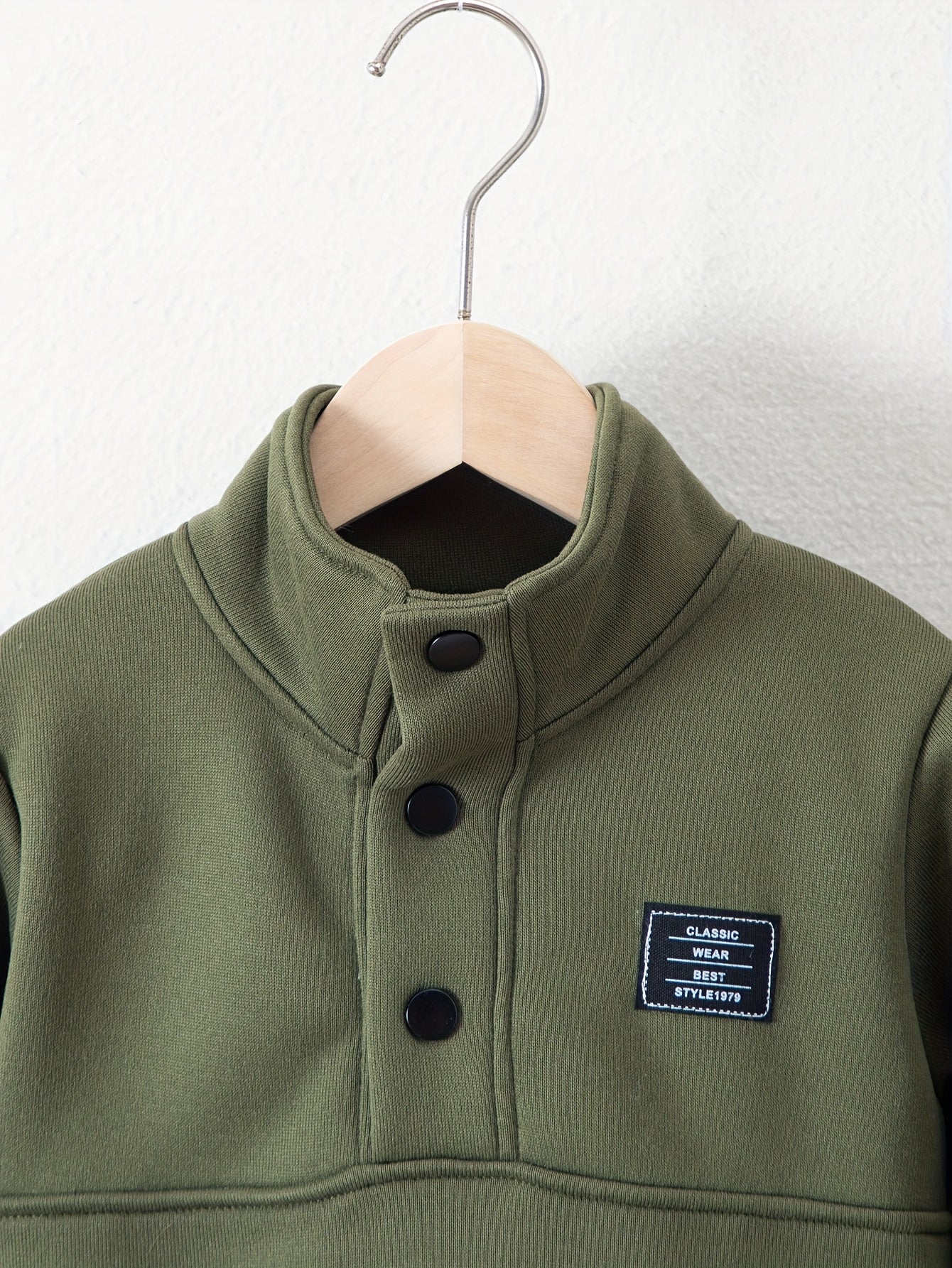 Տղաների հարմարավետ բրդյա աստառով վերնաշապիկի և սպորտային տաբատի հավաքածու - ձիթապտղի կանաչ, առօրյա ձմեռային հագուստ գրպաններով, հաստ տաքություն աշնան և ձմռան համար, սովորական չափսի, առօրյա հագուստ, բացօթյա օգտագործման համար