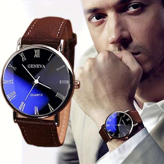 Hot New Men's Watch Roman Numerals Fashion Trend Business Casual Men's Watch Male, Ideal choice for Gifts