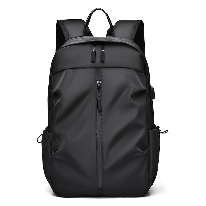 Men's Sporty Large Capacity Backpack - Durable High Quality Laptop Bag for Commuting, Travel & School, Black with Ergonomic Padded Shoulder Straps & Multiple Compartments, Travel Backpack