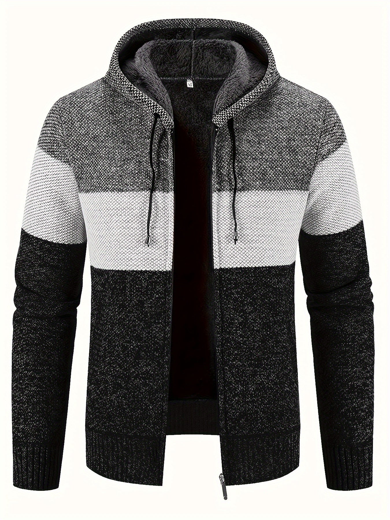 Տղամարդկանց Բլիթ աստառով գլխարկով սվիտեր | 100% պոլիեսթեր տրիկոտաժ | Հասուն ոճ | Գծավոր նախշ | Երկարաթև | Regular Fit Hoodie միջին ձգվող գործվածքով | Առօրյա աշուն և ձմեռային վերնազգեստ