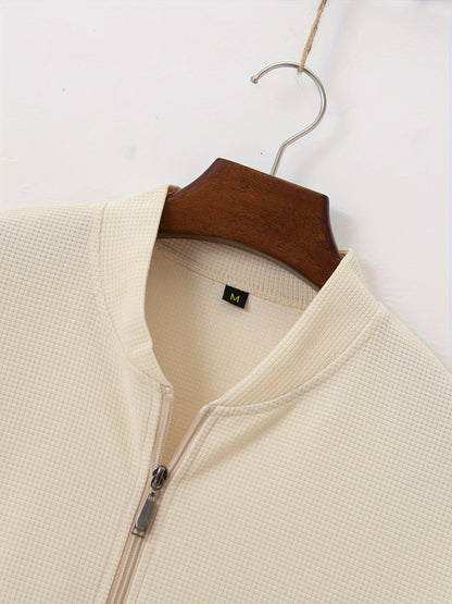 Բեյսբոլի օձիքով բաճկոնի և տաբատի հավաքածու՝ վաֆլի գործվածքից