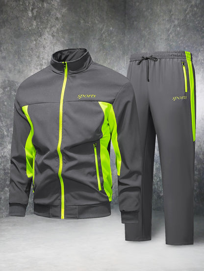 Տղամարդու առօրյա, պատչվորք սպորտային կոստյում՝ հարմարավետ և լավ կրելու համար, վերարկու և երկար տաբատ մարզահագուստ