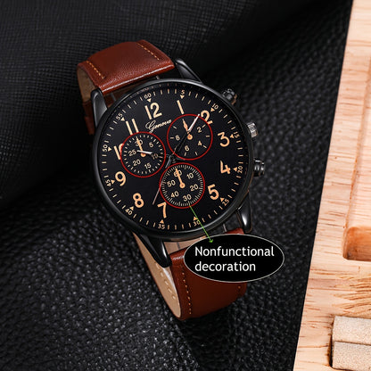 Men'S Basic Round Dial Quartz Watch with Bracelet