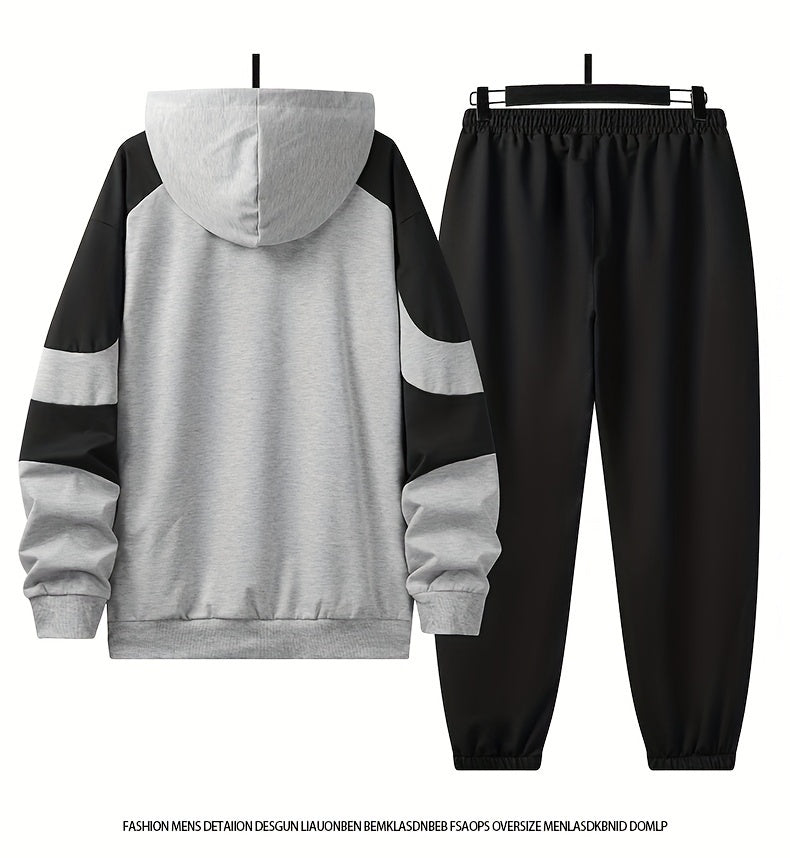 Տղամարդկանց գլխարկով սվիտերի հավաքածու - 2024 թվականի նոր աշնանային առօրյա սպորտային երկար թևքերով հագուստ տղամարդկանց համար