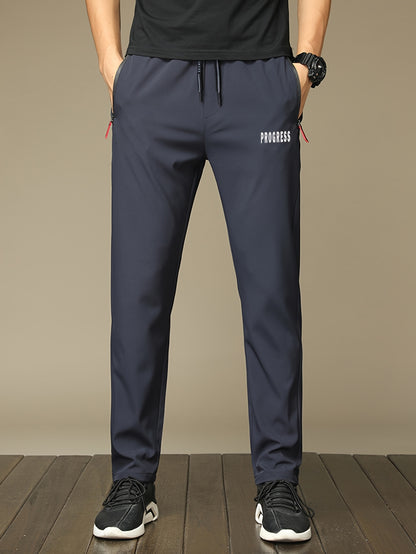 Տղամարդկանց առօրյա երկար տաբատ՝ պրինտով, 100% պոլիեսթեր, շնչող և արագ չորացող, կայծակաճարմանդ գրպաններ, սովորական տեղավորում, հյուսված գործվածք, 110 գ/մ², վազքի, արշավի, ամենօրյա հագուստի համար՝ գարուն/ամառ/աշուն սպորտային ոճ