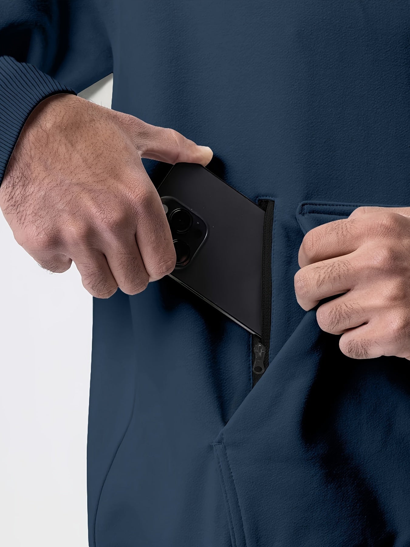 2 հատ տղամարդու միագույն երկարաթև սվիտերի և տաբատի հավաքածու՝ գլխարկով, ամենօրյա սպորտային և ֆիթնես հավաքածու