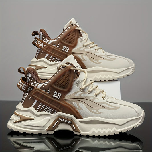 Տղամարդկանց սպորտային առօրյա կոշիկներ՝ գարուն/ամառ, նոր հաստ ներբանով, հակասահքային PU վազքի կոշիկներ, նորաձև, բազմակողմանի, բացօթյա ճանապարհորդության կոշիկներ