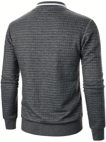 Men'S Zip-Up Jacket - Full-Zip Front Closure, Stand Collar, Lightweight Outerwear for Office, Casual & Formal Events - Spring/Fall Transitional Clothing - Easy-Care Modern Men'S Coat, Zip Up Jacket, Autumn Layering, Sleek Des