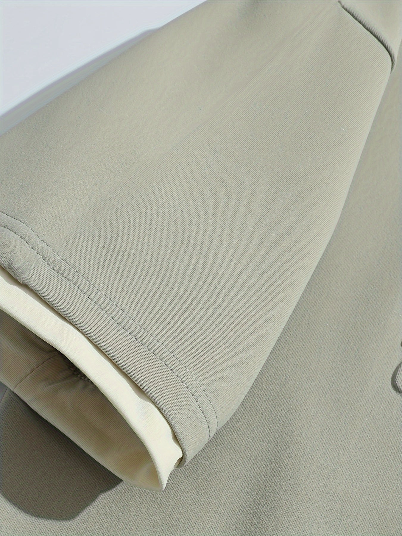 Men's Casual Fashion Sportswear Set - Light Gray "DREAMS" Print T-Shirt & Shorts, 100% Polyester, Machine Washable, Summer Outfit - ayq