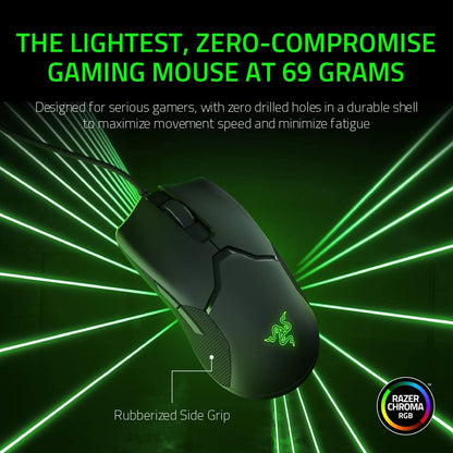 Razer Viper Ultralight Ambidextrous Wired Gaming Mouse: Fastest Mouse Switch in Gaming - 16,000 DPI Optical Sensor - Chroma RGB Lighting - 8 Programmable Buttons - Drag-Free Cord