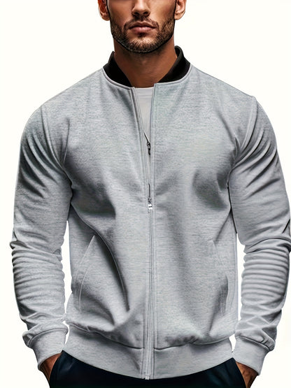 Տղամարդու թեթև, կանգնած օձիքով բաճկոն՝ ձիթապտղի կանաչ, փափուկ, կայծակաճարմանդով բաճկոն՝ գրպաններով, սովորական չափսի՝ գարնանային/աշնանային արշավների և առօրյա բացօթյա հագուստի համար, արշավային պարագաներ