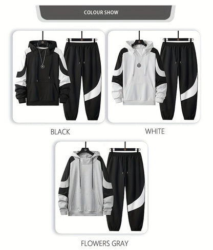 Տղամարդկանց գլխարկով սվիտերի հավաքածու - 2024 թվականի նոր աշնանային առօրյա սպորտային երկար թևքերով հագուստ տղամարդկանց համար