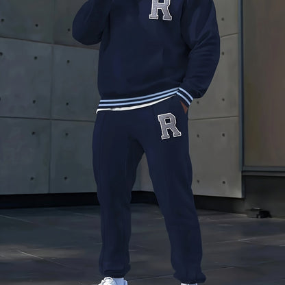 Տղամարդու տառերով վերնաշապիկով սպորտային տաբատների հավաքածու՝ 2 հատ