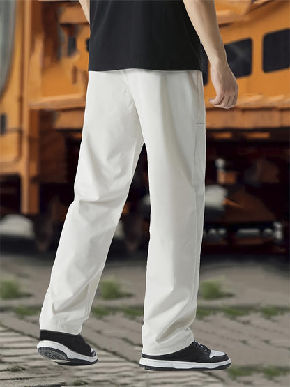 Տղամարդկանց ուղիղ ոտքերով վազող, սովորական գոտկատեղով բարակ սպորտային տաբատ գարնանային ամառ