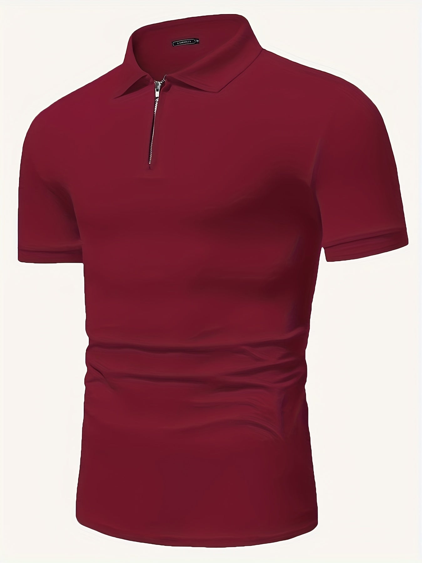 Տղամարդու առօրյա, ձգվող, միագույն, կայծակաճարմանդով և կոճղակապով գոլֆի վերնաշապիկ, ամառային, տղամարդու, փողոցային հագուստ