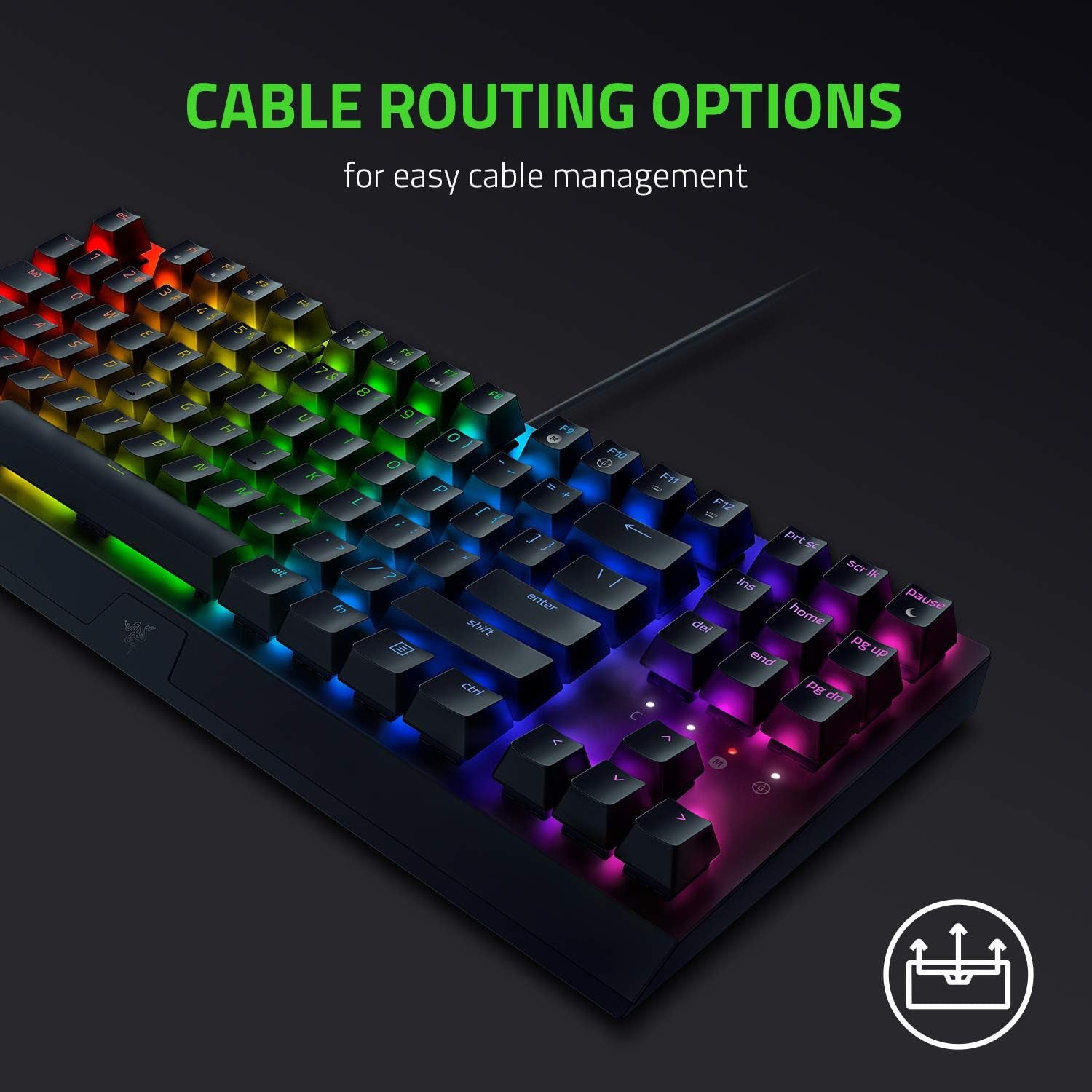 Razer Blackwidow V3 TKL Mechanical Gaming Keyboard: Yellow Mechanical Switches Linear & Silent - Chroma RGB - Compact Form Factor - Programmable Macros - Snap Tap