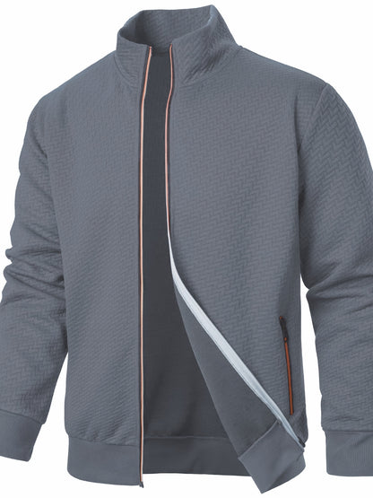 Տղամարդու առօրյա կայծակաճարմանդով ժակարդե բաճկոն, նորաձև, կանգնած օձիքով վերարկու՝ գարնանային, աշնանային և ձմեռային համար, վերնաշապիկ՝ վերնաշապիկով