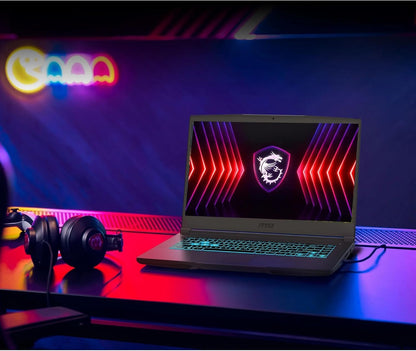 MSI Thin 15 Gaming Laptop, 15.6" 144 Hz IPS Display, AMD Ryzen 9 8945HS, NVIDIA RTX 4060 8GB GDDR6, 32 GB DDR5, 1 TB SSD, with Windows 11 Pro, Office Pro Lifetime License, Mouse, USB C Flash Drive