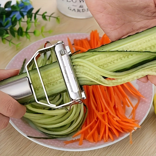 A Multifunctional Stainless Steel Peeler for Fruits And Vegetables - a Manual Slicer, Grater, And Chopper Kitchen Tool, Suitable for Home, RV Cooking, And College Dorms.