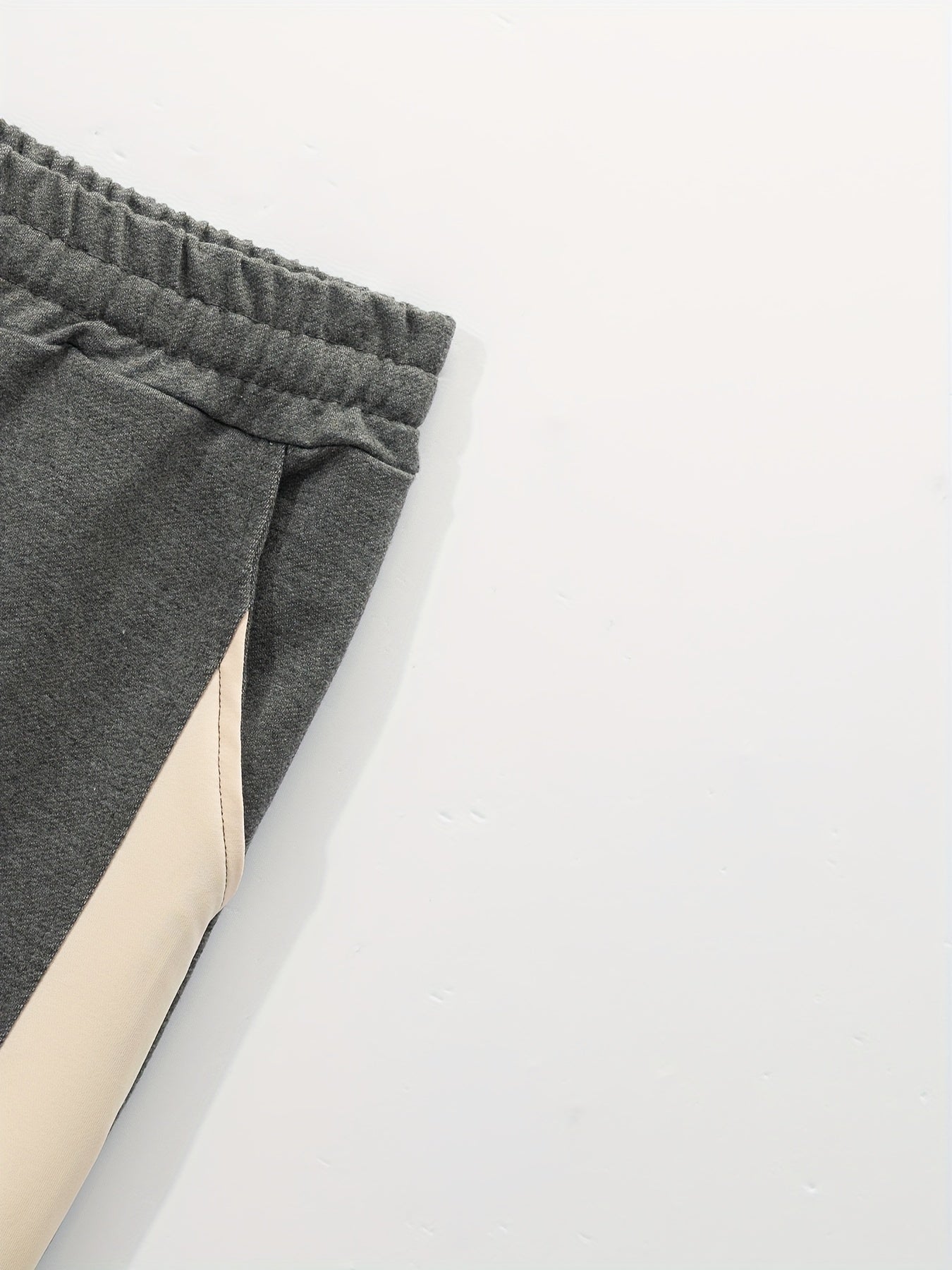 Տղամարդու ամենօրյա բեյսբոլի բաճկոնի և տաբատի հավաքածու - գունային բլոկ, պոլիեսթեր, կոճակներով և գոտու դետալներով՝ գարնանային/աշնանային համար