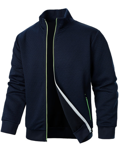 Տղամարդու առօրյա կայծակաճարմանդով ժակարդե բաճկոն, նորաձև, կանգնած օձիքով վերարկու՝ գարնանային, աշնանային և ձմեռային համար, վերնաշապիկ՝ վերնաշապիկով