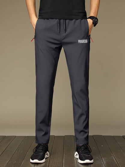 Տղամարդկանց առօրյա երկար տաբատ՝ պրինտով, 100% պոլիեսթեր, շնչող և արագ չորացող, կայծակաճարմանդ գրպաններ, սովորական տեղավորում, հյուսված գործվածք, 110 գ/մ², վազքի, արշավի, ամենօրյա հագուստի համար՝ գարուն/ամառ/աշուն սպորտային ոճ