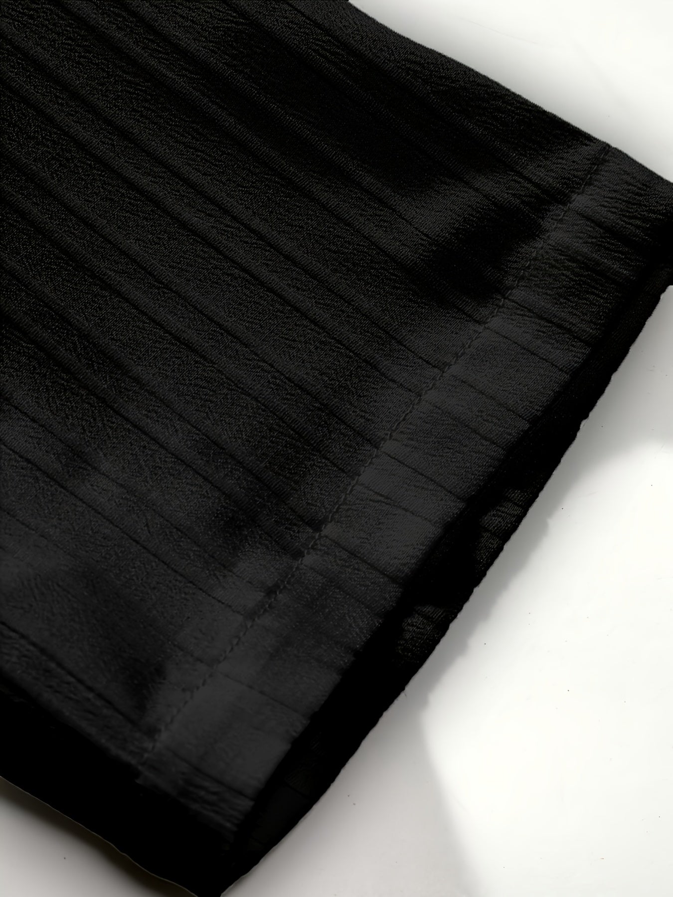 2-Piece Men's Summer Striped Polyester Suit, Short Sleeve Stand Collar Shirt and Drawstring Pants, Non-Stretch Fabric, Suitable for Casual Wear and Beach Vacation, Solid Color