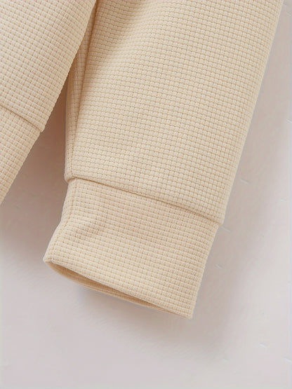 Բեյսբոլի օձիքով բաճկոնի և տաբատի հավաքածու՝ վաֆլի գործվածքից