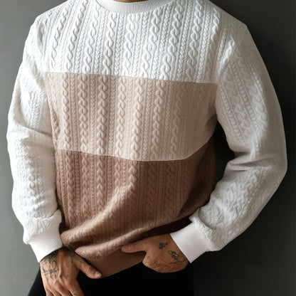 Նոր աշնանային և ձմեռային տղամարդու սվիտեր՝ ժակարդի փոքր սրտիկներով գործվածքից, հարմար է սպորտի, հանգստի, վազքի և ֆիթնես մարզումների համար, ունի երկար թևքեր։