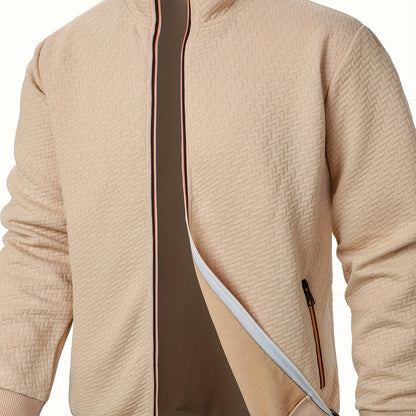 Տղամարդու առօրյա կայծակաճարմանդով ժակարդե բաճկոն, նորաձև, կանգնած օձիքով վերարկու՝ գարնանային, աշնանային և ձմեռային համար, վերնաշապիկ՝ վերնաշապիկով