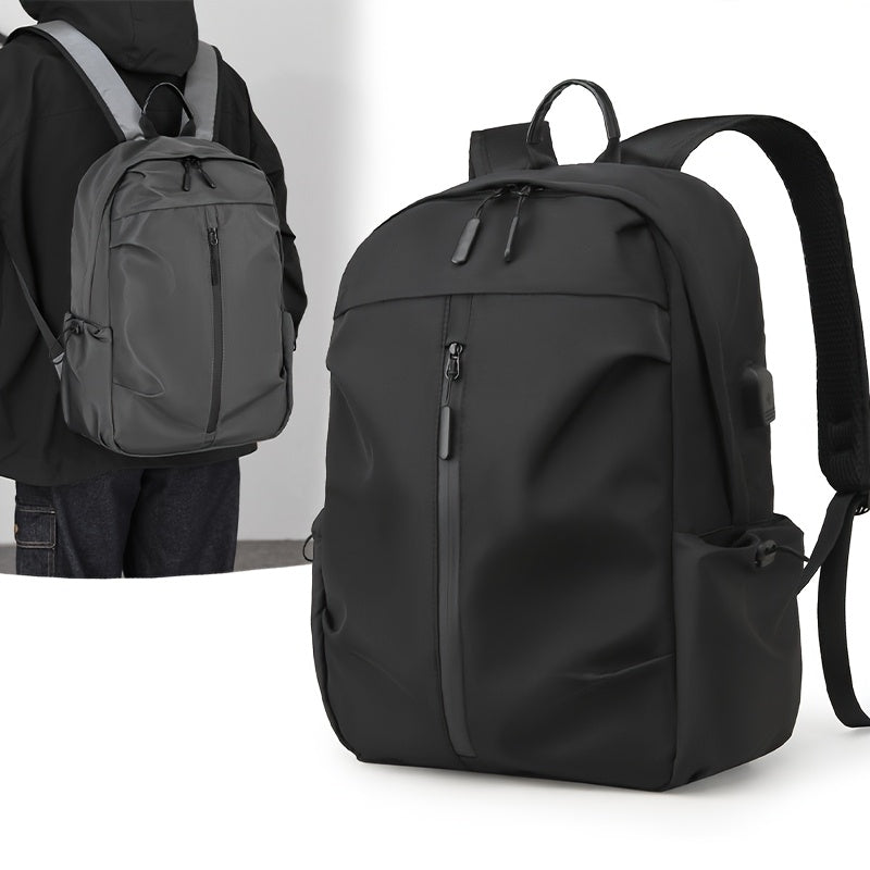 Men's Sporty Large Capacity Backpack - Durable High Quality Laptop Bag for Commuting, Travel & School, Black with Ergonomic Padded Shoulder Straps & Multiple Compartments, Travel Backpack