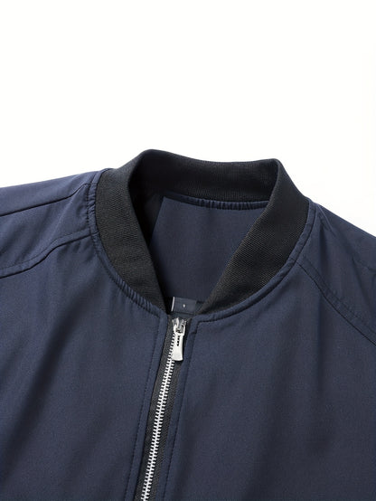 Տղամարդու առօրյա աշխատանքային բաճկոնի և տաբատի հավաքածու, միագույն, երկար թևքերով, սովորական չափսի, գրպաններով, գարնան/աշնան համար, առօրյա հագուստ, առօրյա հագուստ|Առօրյա ոճ|Միագույն բաճկոն