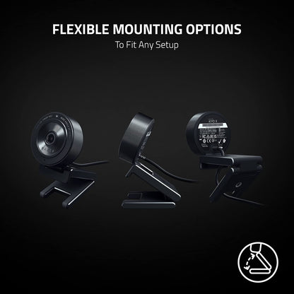 Razer Kiyo X - Full HD Streaming Webcam (1080P 30 FPS or 720P 60 FPS, Auto Focus, Plug & Play, Fully Customisable Settings, Flexible Mounting, Compact & Portable) Black