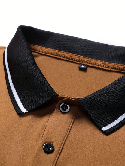 Տղամարդու առօրյա, գունային բլոկներով երկար թևքերով, կոճակներով վերնաշապիկ և լարով վազող տաբատ՝ պոլիեսթերի խառնուրդով, գրպաններով, իդեալական է գարնան/աշնան համար