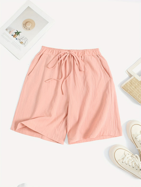 Էլեգանտ կանացի միաձույլ շորտեր՝ շնչող պոլիեսթեր խառնուրդ, լվացվող մեքենայով, կատարյալ գարուն/ամառ/աշուն, շորտեր