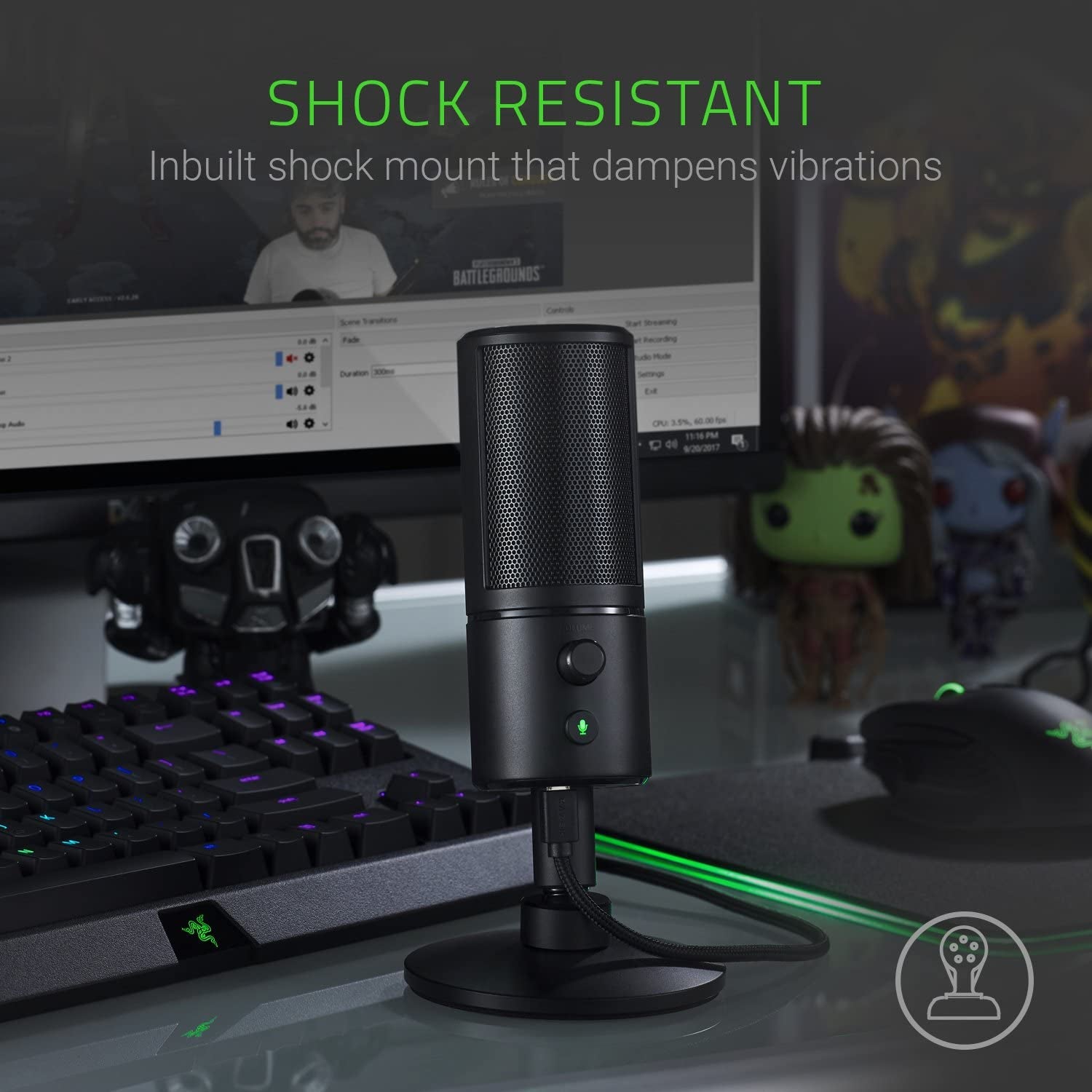 Razer Seiren X USB Streaming Microphone and Razer Kiyo Streaming Webcam