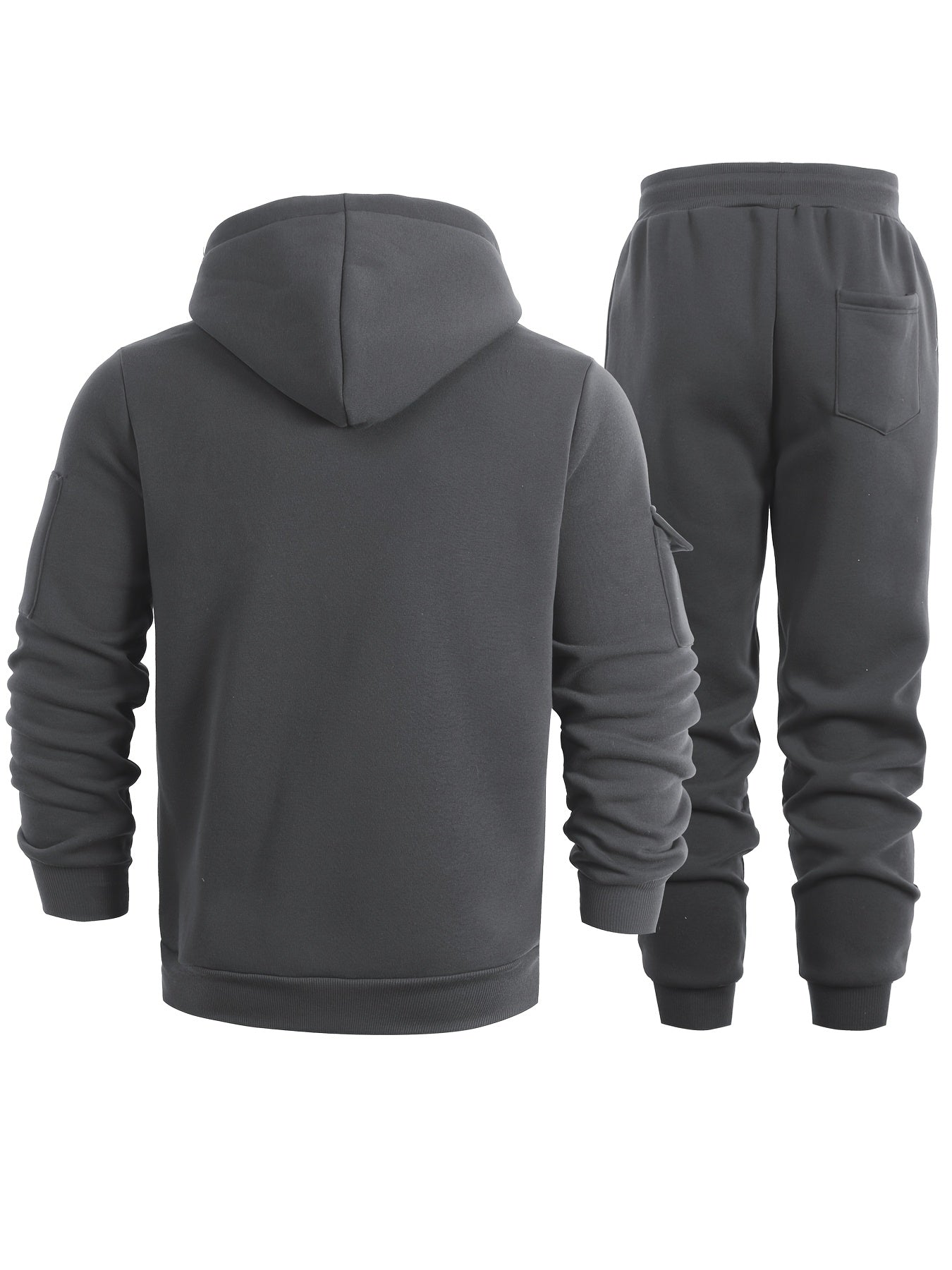 2 հատ տղամարդու միագույն երկարաթև սվիտեր և մարզաշապիկ գլխարկով, հարմար է գարնանային, աշնանային և ձմեռային սպորտաձևերի համար։