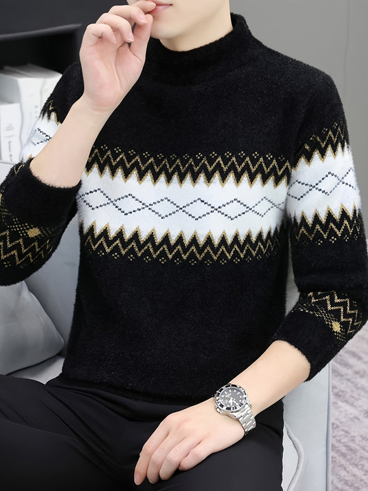 Autumn and Winter New Style Faux Mink Fur Sweater, Thickened Base Layer Shirt - Versatile Warm Casual Stylish Knitwear 90081